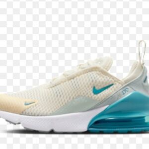 Kids Nike Air Max 270 Beige and Teal Sneakers